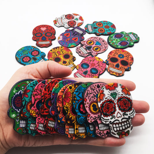 10pcs Charms Sugar Skull Halloween Charms for Jewelry Making Calavera