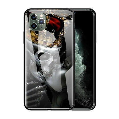 Glass Phone Case for iPhone - Edge Shell Grim Reaper Skull Skeleton