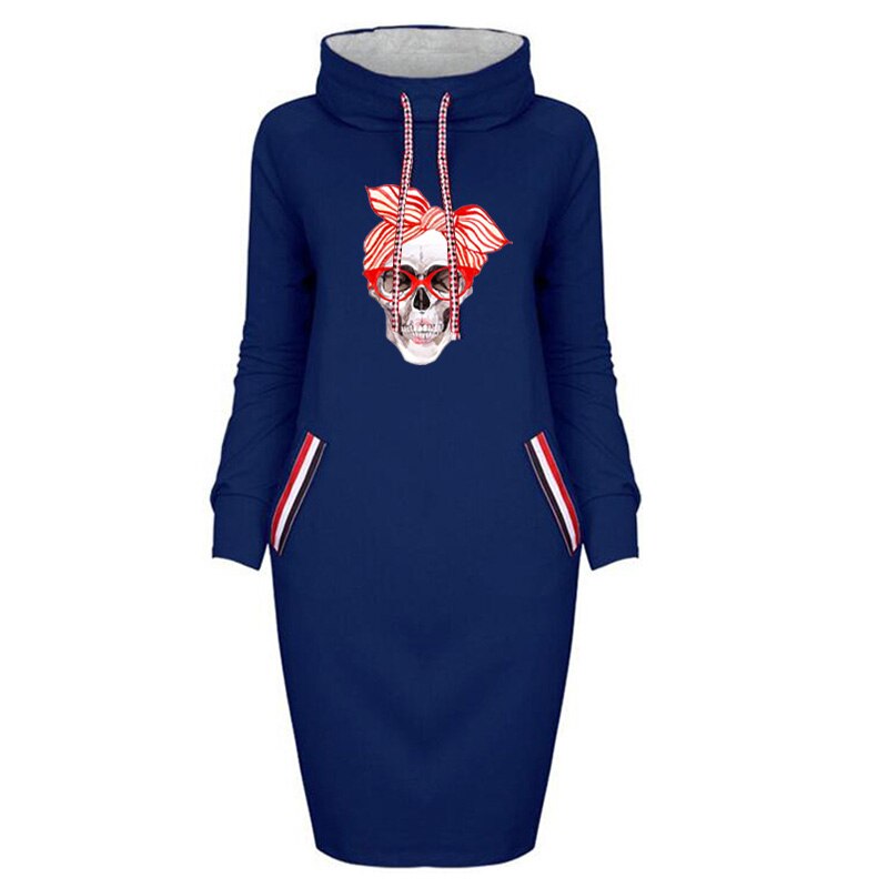 2020 Women Sexy Bodycon Dress Skull Printed Plus