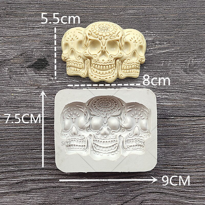 Skull  Silicone Molds Resin Clay Soap Candle Mold Halloween