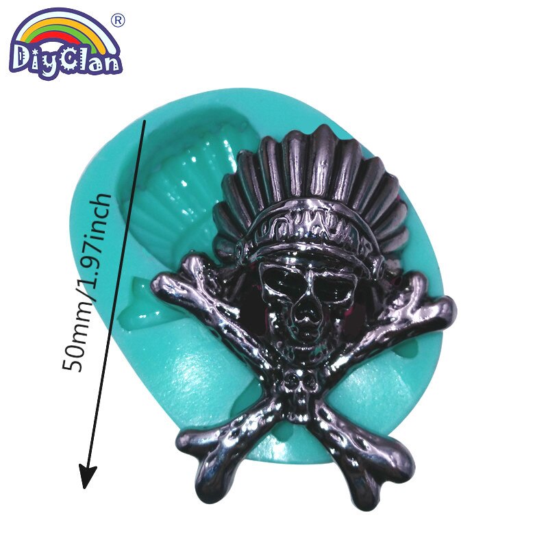 Skull Head Cross Pendant Silicone Mold For Hip Hop Punk Necklace Resin