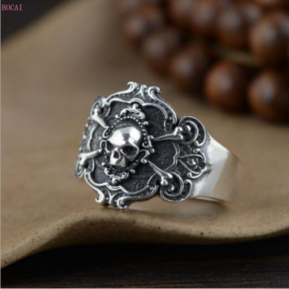 2020 new fashion jewelry S925 silver retro Thai silver index finger ring