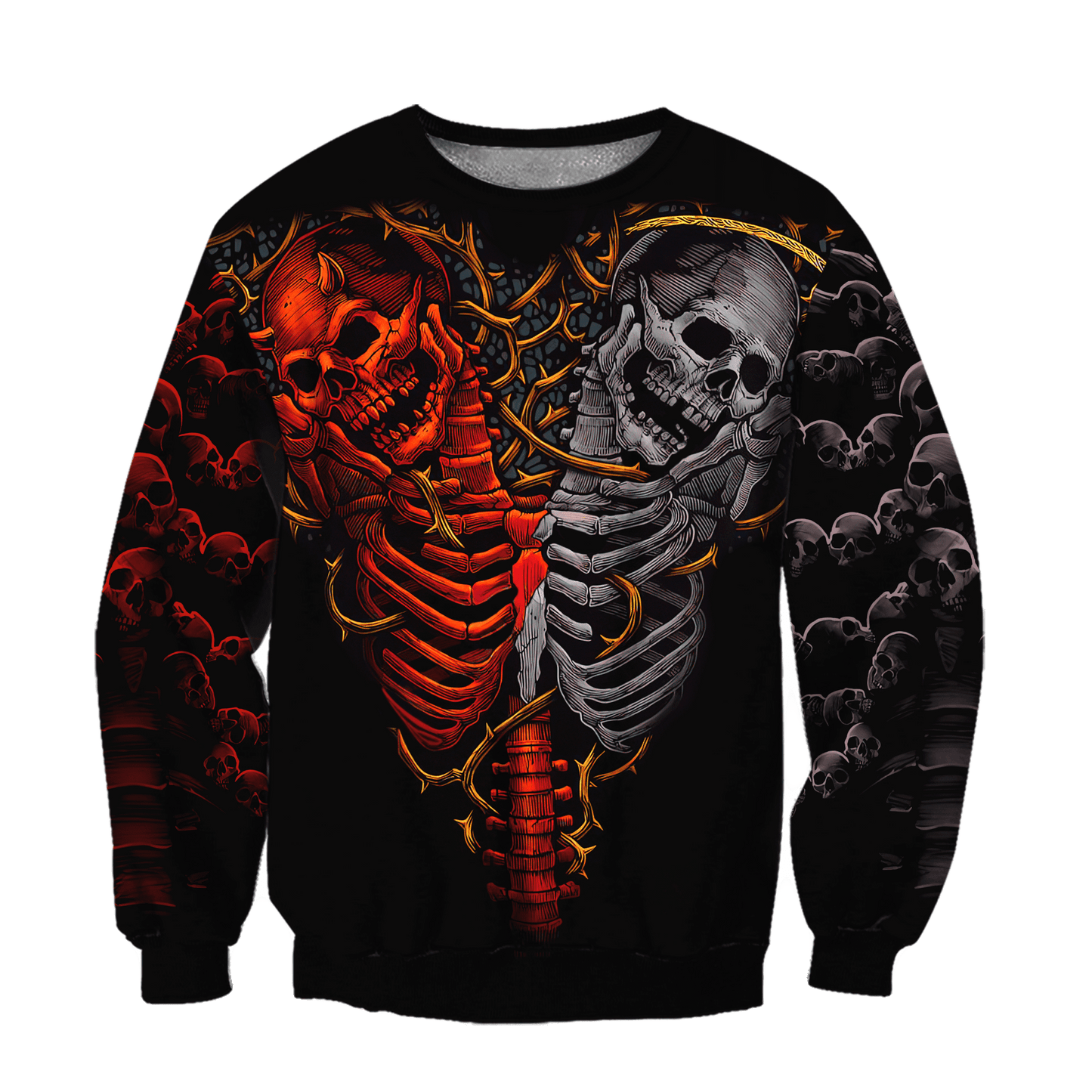 Funny Twin Skull Tattoo 3D All Over Printed Mens hoodies and Sweatshirt Autumn Unisex zipper Hoodie Casual Sportswear