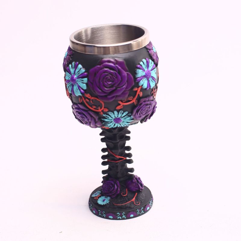 Color skull wine cups and mugs resin stainless steel coffee mugs cool drinkware