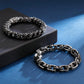 Vintage Skull Engraved Cuff Bracelet Men Link Chain Stainless Steel