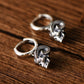 Real 100% 925 Sterling Silver Skull Stud Earrings