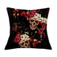 Floral Skull Print Throw Pillows for Couch Halloween Decorative Pillow Covers