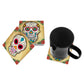 Set of 6 Floral Sugar Skull Acrylic Table Coasters Candy Skull Day of the Dead
