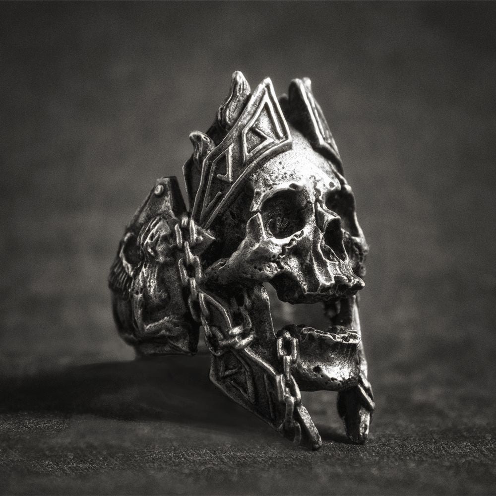 Unique Gods of War Ares Skull Rings Punk Rock Warrior 316L Stainless Steel