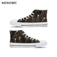 Skull with Rose Printing Flats Shoes High Top Lace Up Canvas Shoes