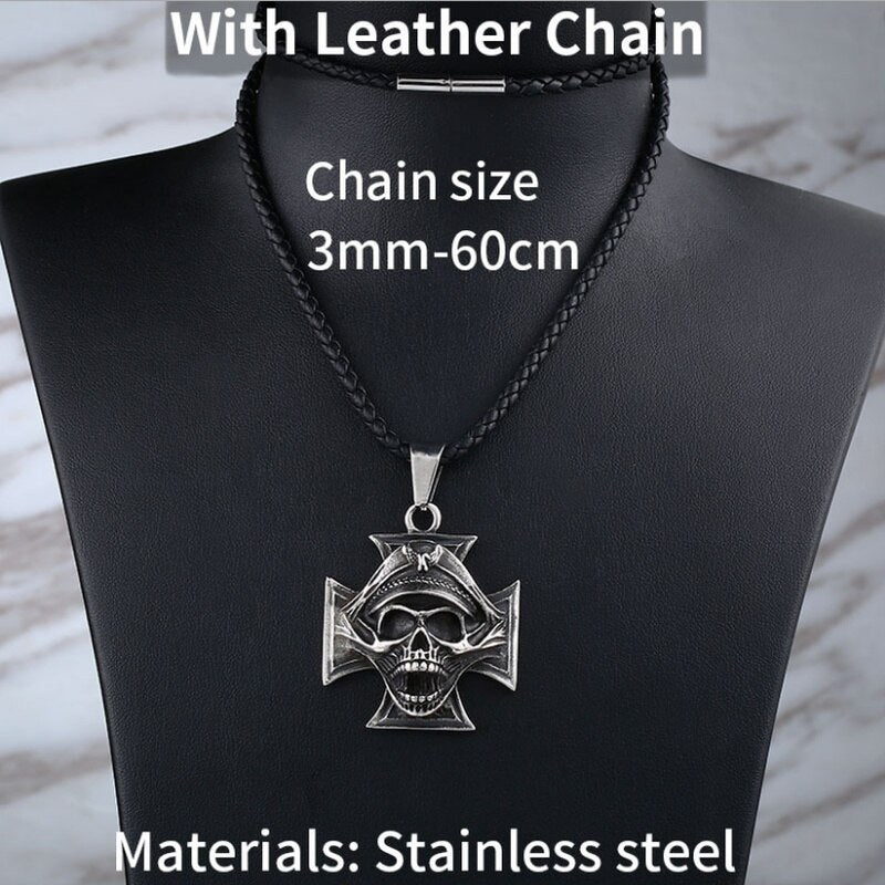 New fashion hip hop gothic skull pendant necklace