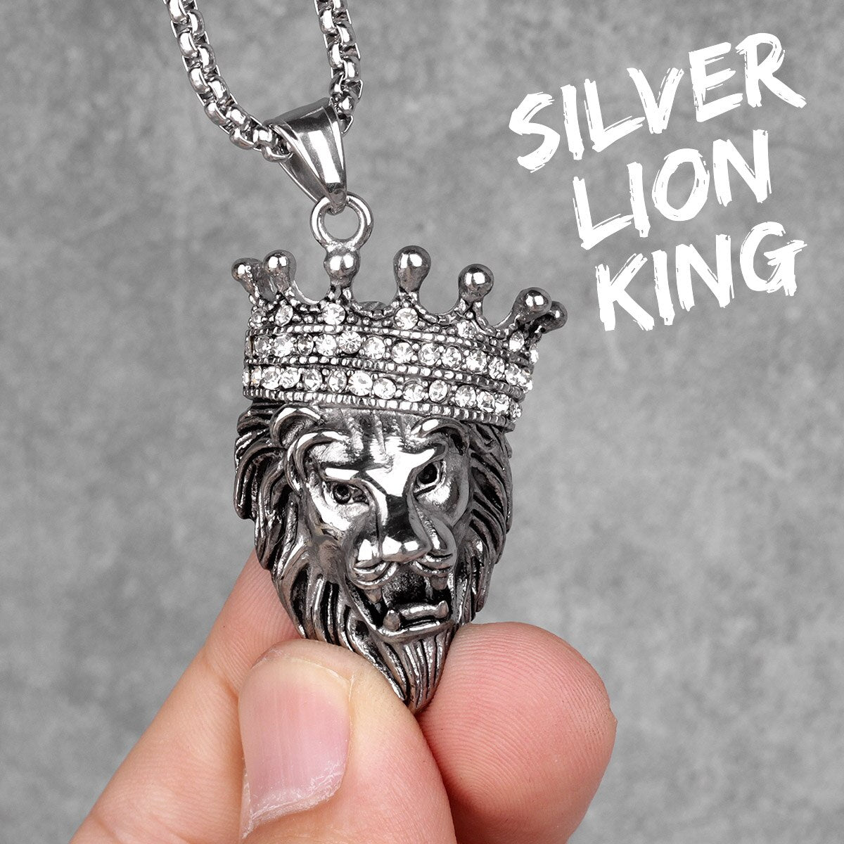 Lion King Animal Gold Mens Long Necklaces Pendants