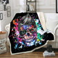 Double layer sugar skull blanket throw for sofa faux fur throw blanket