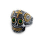 Hiphop Cool Men's Gothic Carving Ring Stainless Steel High Quality cross Skull ring Jewelry For man