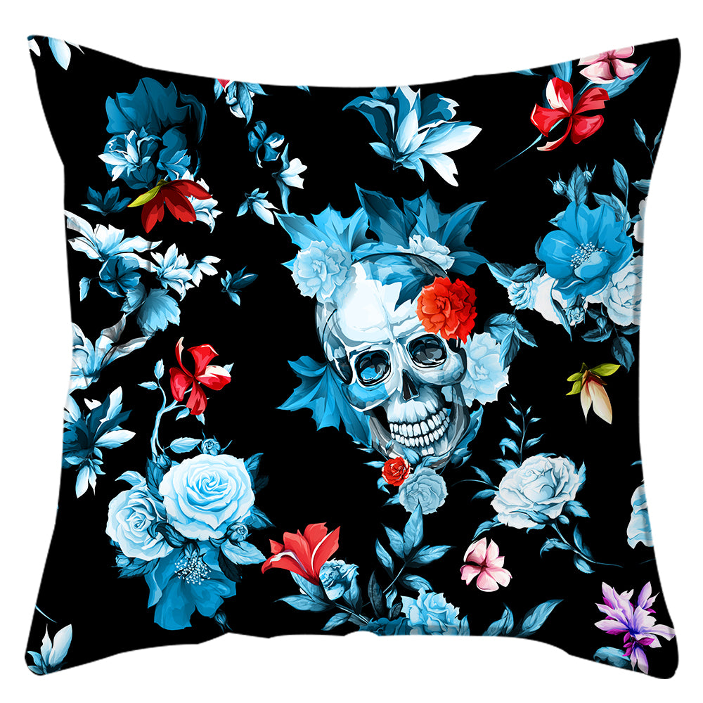 Skull Printed Cushion Cover Nightmare Before Christmas Horrible Skeleton Pillow Case