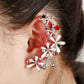 Hot Ear Clip Fashion Flower Design Ear cuff Jewelry CZ Golden Clip On Earrings Ear Cuffs For Women
