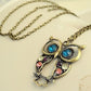 Hot Fashion Jewelry Vintage Colors Hollow Cute Owl Pendant Necklace