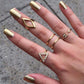 Hot sell Gold & Silver  Mid Finger Ring 5pcs/Set Punk style Arrow triangle joint ring