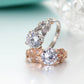Wedding Crystal Silver Color Rings Leaf Engagement Gold Color Cubic Zircon Ring Fashion New Brand Bijoux For Women Jewelry