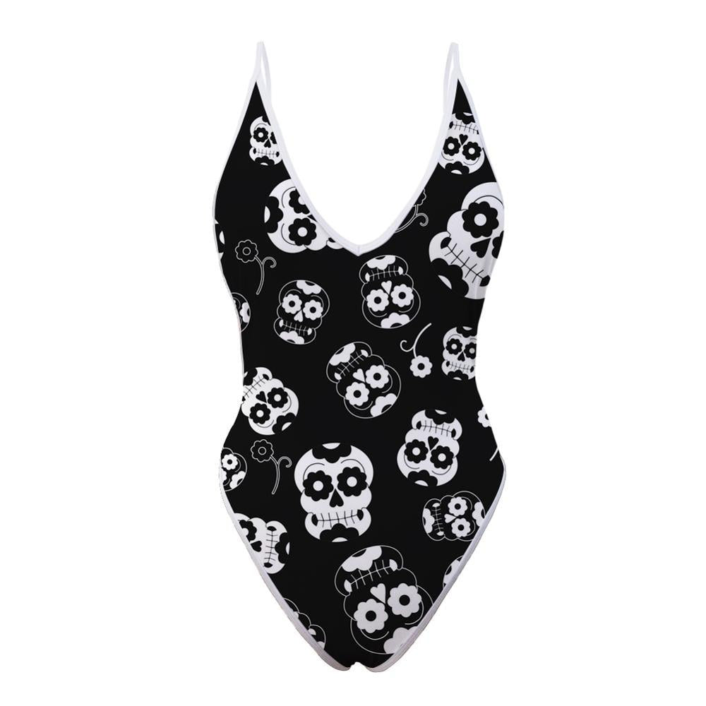 Sugar Skull Pattern Woman Summer Sexy One piece