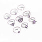9 Pcs/set Tail Compass Yoga Water Drop Hollow Carved crystal Women Ring Set
