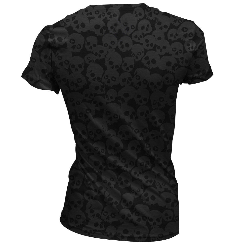 Punk Style Skull Print T Shirt Women Summer Cotton