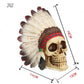 Resin Skull Statues Figurines India Style Skull Skeletons Head Ornament Creative Halloween Bar Home Decoration Accessories