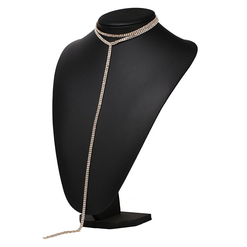 Hot Sell Luxury Collar Chokers Necklace Women Elegant Maxi Statement Rhinestone Choker Crystal Gem Necklaces