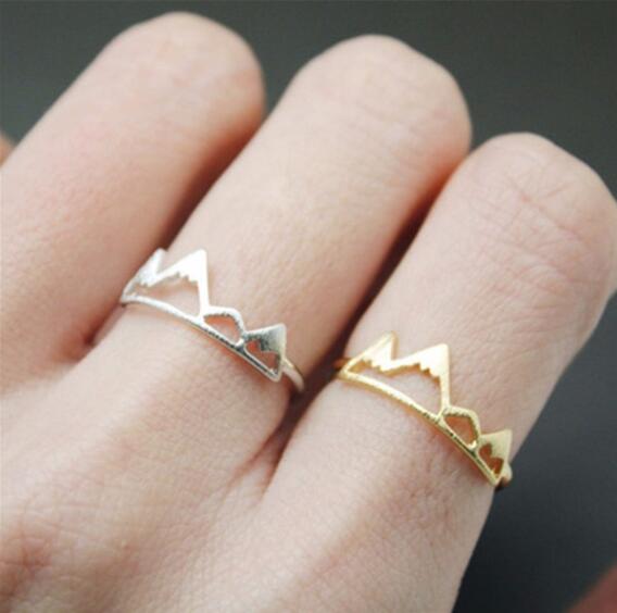 New Fashion Adjustable Ring Open Mountain Rings for Women Birthday Gift Charm Jewelry Finger Wave Rings Anillos Bague