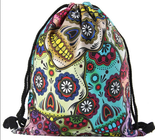 New skull Drawstring Bags 3D Printed Drawstring Backpack