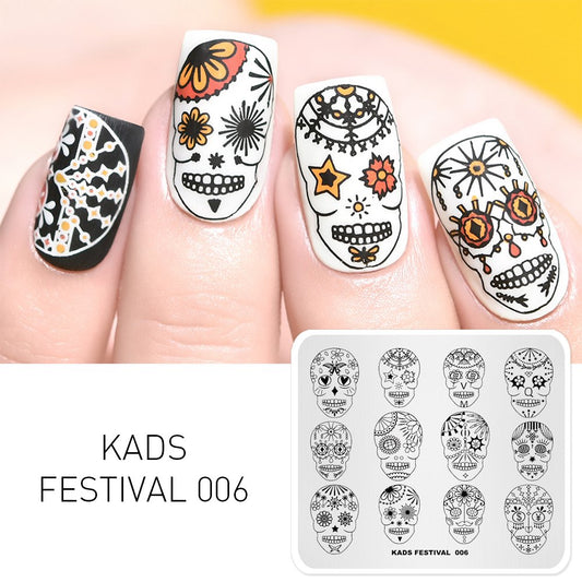 Sugar Skull Template Nail Art