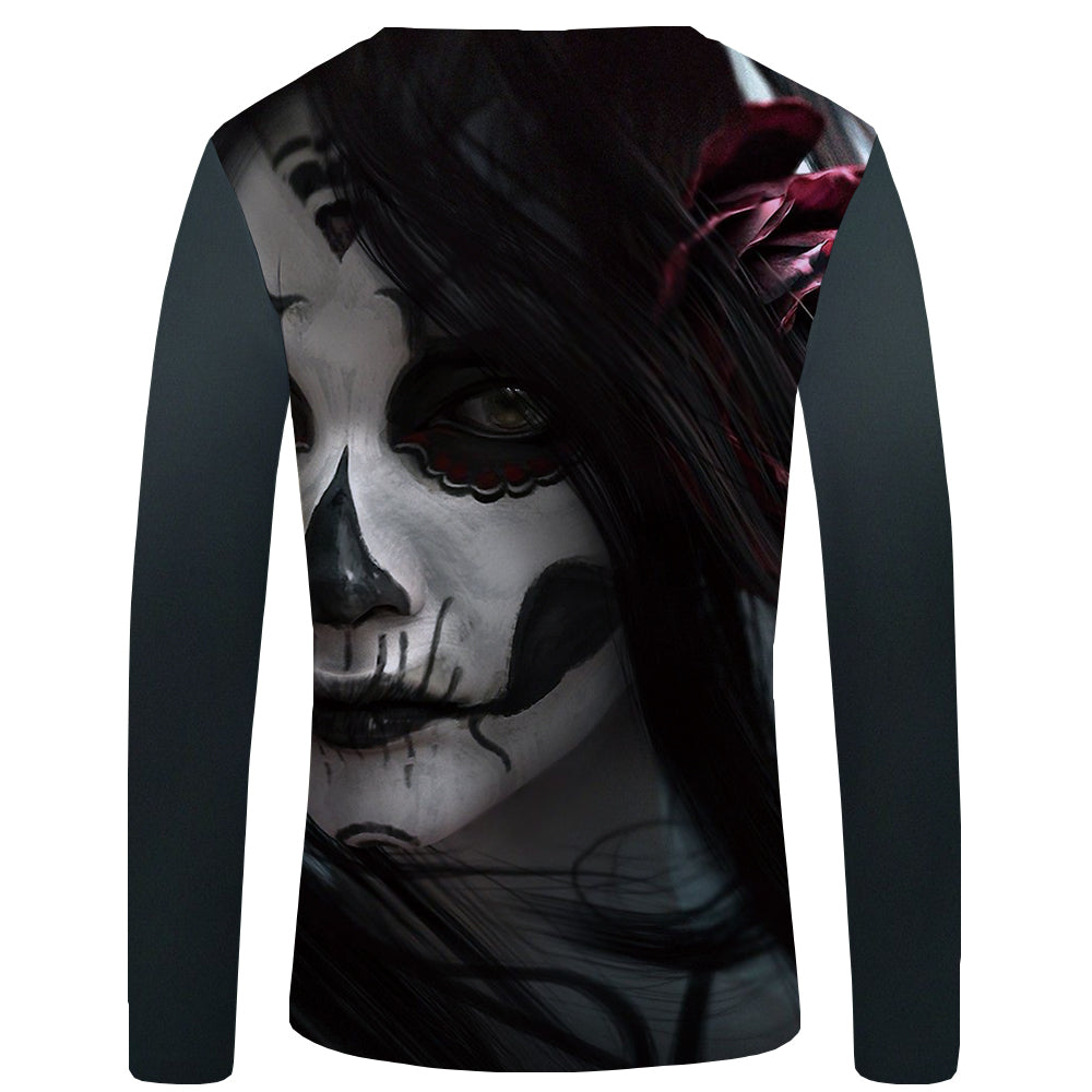 Skull T shirt Men Long sleeve shirt