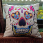 Kiwiberry Mexican day of died Skull Pillowcase Cotton Linen Decorative skullhead cushion cover Almofadas Cojines