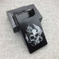 Personalized Skeleton Dragon Black Aluminium Alloy Cigarette Case Laser Carved Skulls Will Not Fade Cigarette Box Holders
