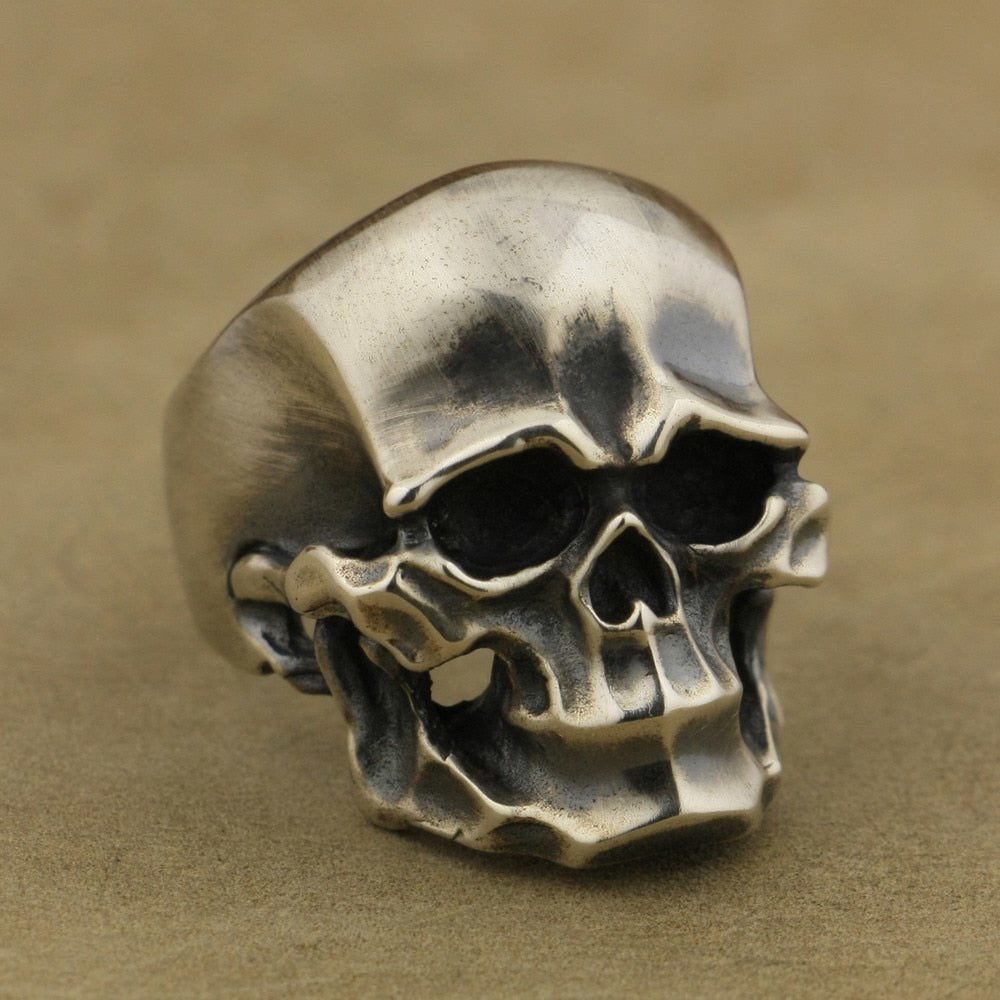 925 Sterling Silver Heavy Skull Ring Mens Biker Rock Punk Ring TA43 US Size 7~15