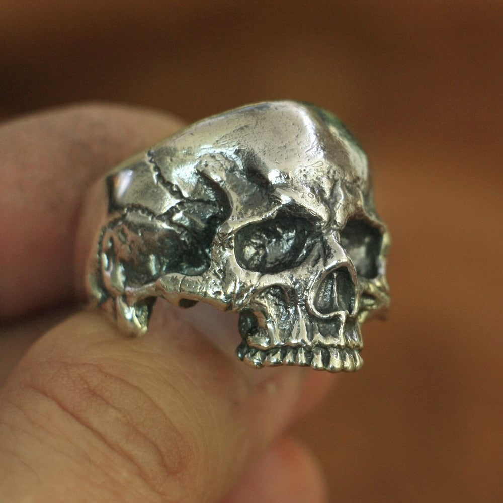 925 Sterling Silver Skull Ring Mens Biker Rock Punk Ring