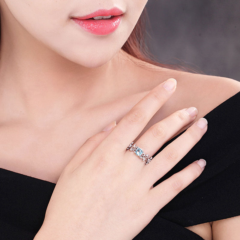 Hot Flowers Finger Alloy Rings For Women Crystal Middle Ring Fashion Jewelry