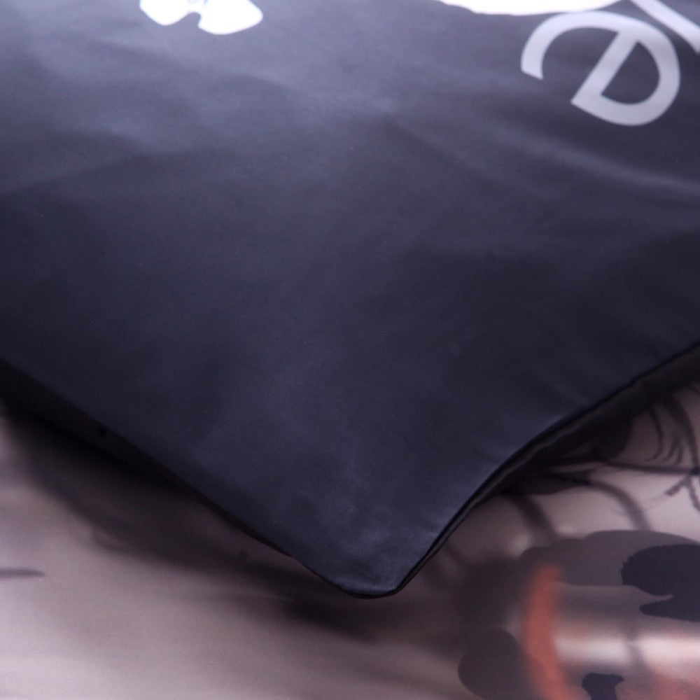 Skull Printed Duvet Cover Set 2/3pcs Single  Queen King Bedclothes Bed