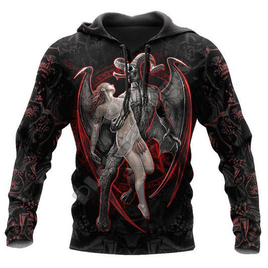 Loving Skull Sexy beauty Satanic 3D Printed Mens hoodies and Sweatshirt Autumn Unisex zipper Hoodie Casual Sportswear