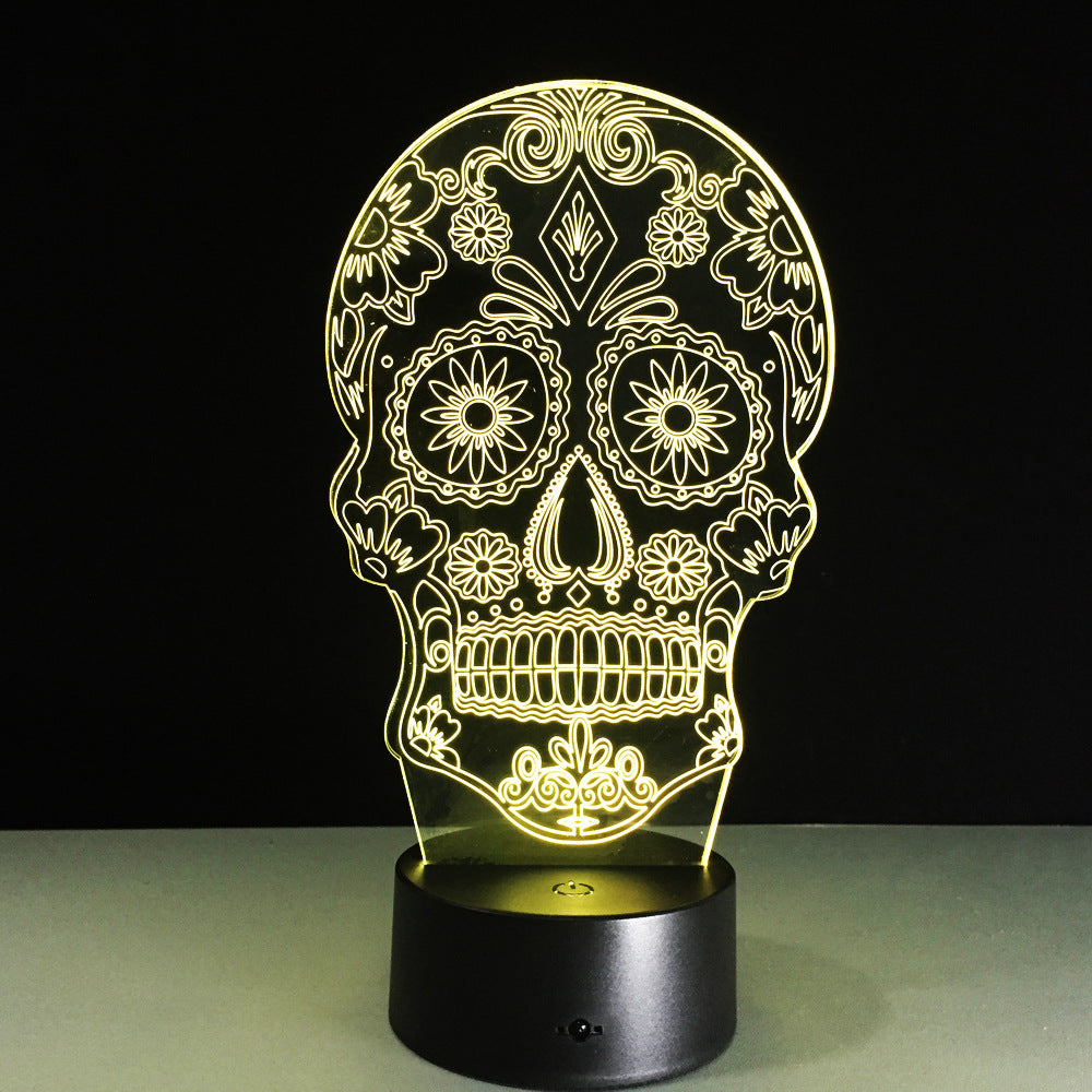 Night Light 3D LED Lamp Skull 3D Lights Children's nightlight Visual Led Night Light Illusion Mood Lamp 7 Colors Lamp