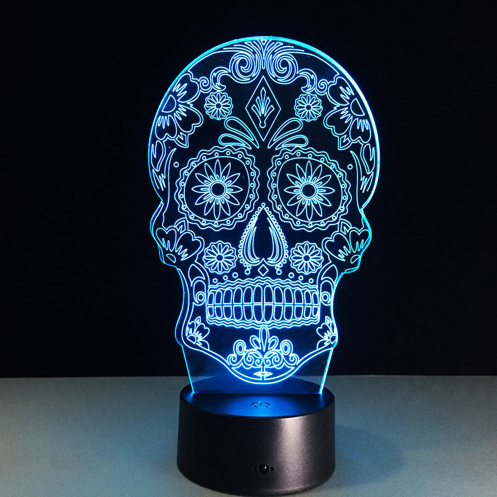 Night Light 3D LED Lamp Skull 3D Lights Children's nightlight Visual Led Night Light Illusion Mood Lamp 7 Colors Lamp