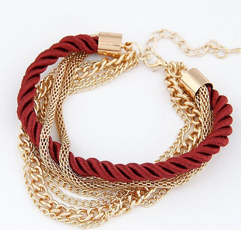 Fashionable Rope Chain Decoration Bracelet For Girl Six Color Hot Selling Bracelet For Summer Party Special Accessory