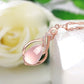 Jewelry Rose Gold Color Ross Quartz Sweet Pink Opal Jewelry Necklace for Wedding Women Girls Gift Choker