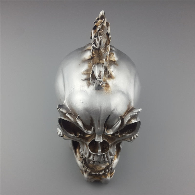 Human Statues Resin Sculptures Silver  Personalized Skull