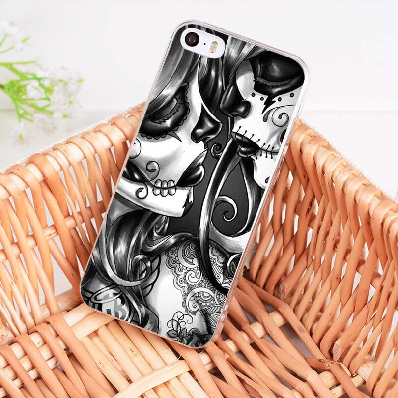 Day of the Dead transparent soft tpu phone case cover