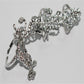 Hot-Selling Occident  Women Chic Alloy+Rhinestone Shiny Crystal Floral Ring Celebrity Party Connect Full 2 Finger Rings