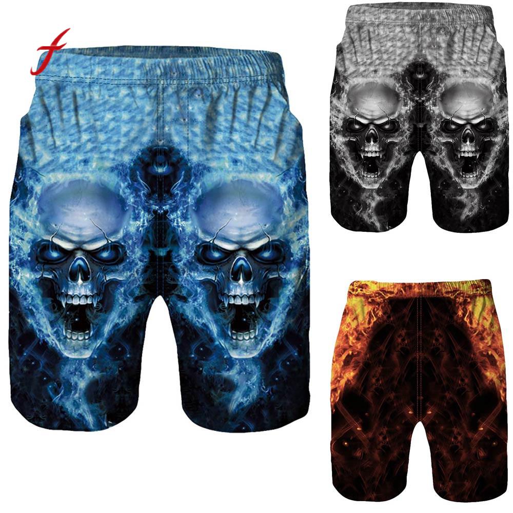 Men Casual 3D Skull  juventus Printed men shorts beach Casual Men Short Trouser Multi Color Choice short