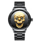 Men Watches Luxury Gold Skull Dial Men Black Sport Watch Stainless Steel Mesh Band Waterproof Male Wrist Watch bayan kol saati