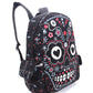 Men Women Unisex Sugar Flower Printed Skull Gothic Emo Punk Backpack Rucksack School Bag Pink Waterproof Mochila