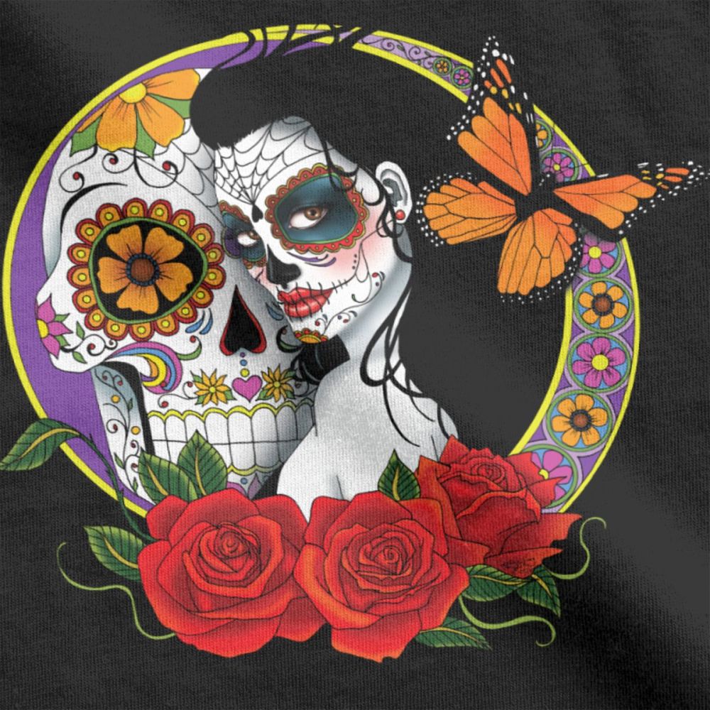 Sugar Skull Vintage Cotton Tees Short Sleeve